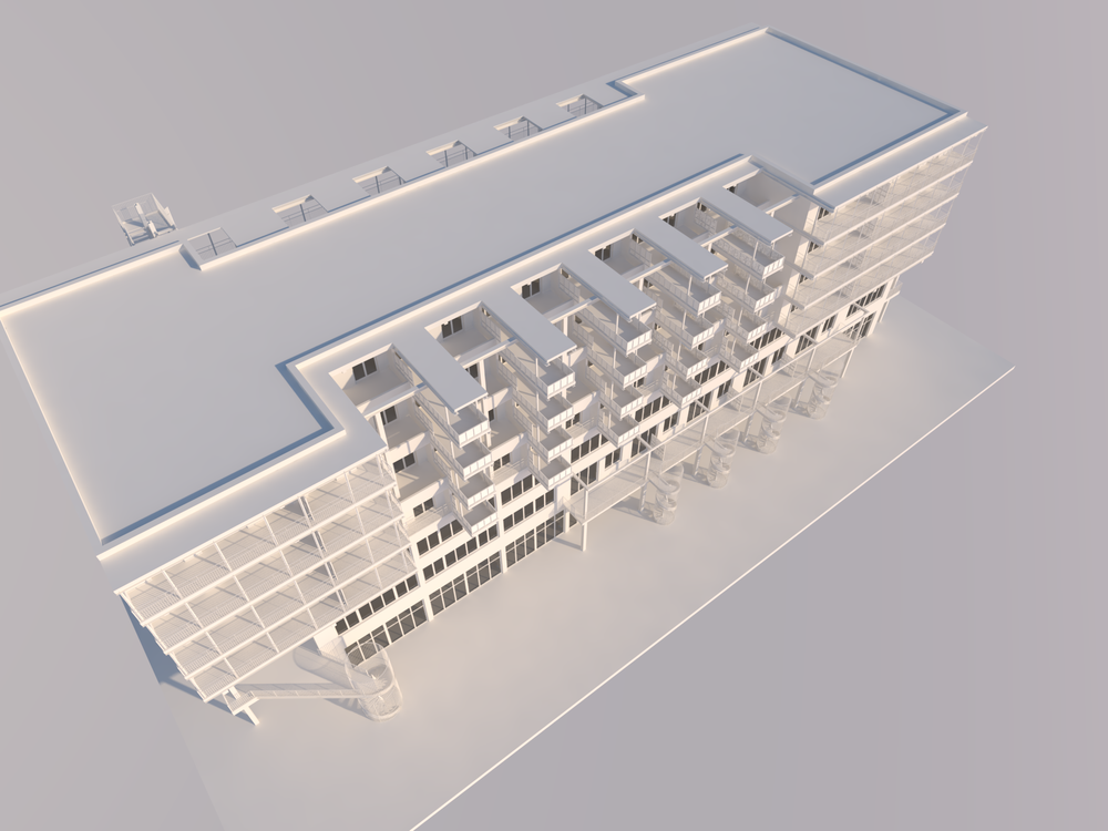 Vogelperspektive Wohn- und Gewerbehaus (Furrer Jud Architekten)